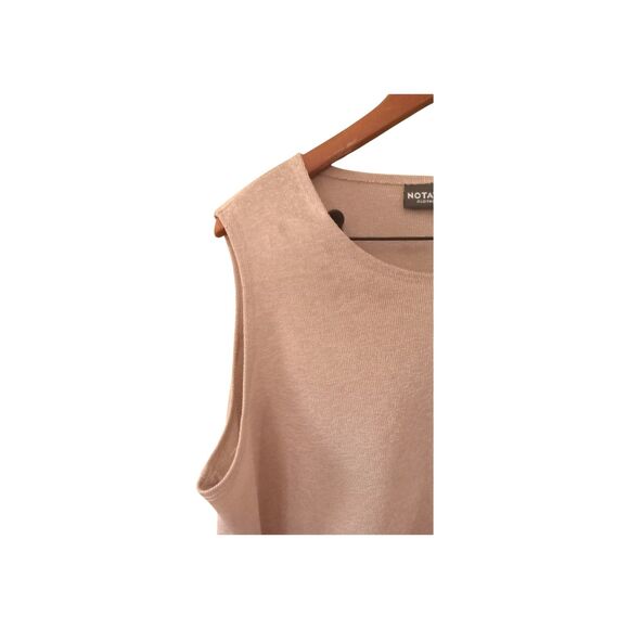 Notations Sleeveless Blouse Women’s Medium Beige Knit Casual Softcore Retro - Picture 6 of 7